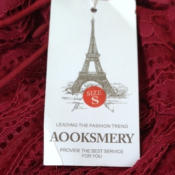 Aooksmery Elegant Red Lace Dress - Picture 6 of 10